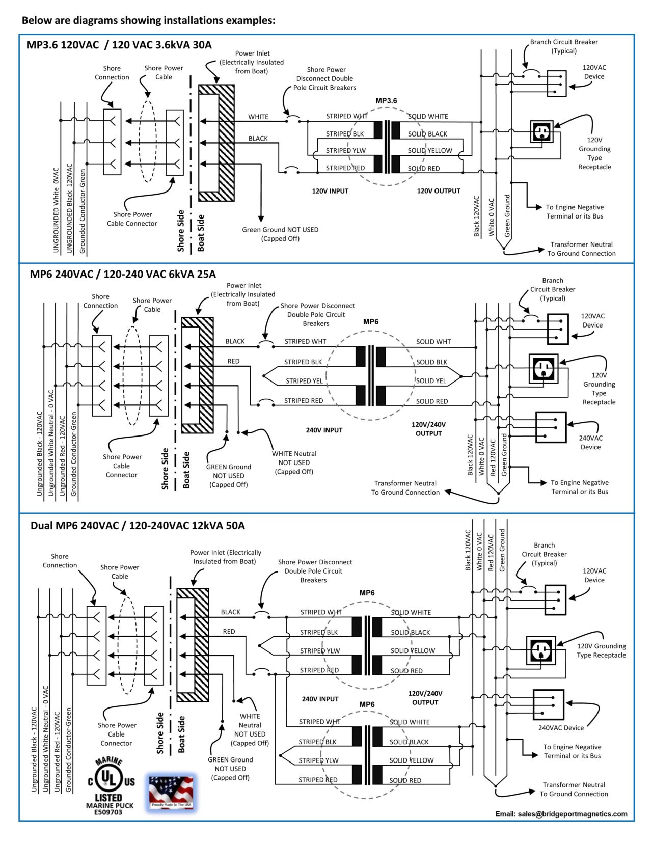 Marine Isolation Transformers Bridgeport